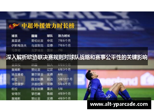 深入解析欧协联决赛规则对球队战略和赛事公平性的关键影响